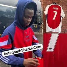 Signed Bukayo Saka 7 Arsenal 24/25 Autographed Home Shirt With EXACT PROOF & COA