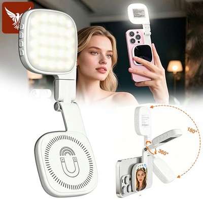 Portable Magnetic Selfie Phone Light Fill Light with Mirror for iPhone Samsung