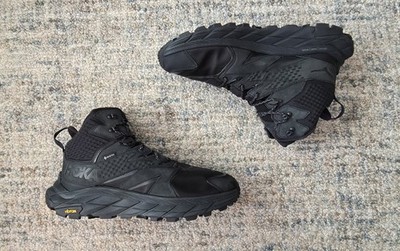 NEW MEN HOKA ONE ONE ANACAPA 2 MID GTX TRIPLE BLACK GORE-TEX HIKING TRAIL [11.5]
