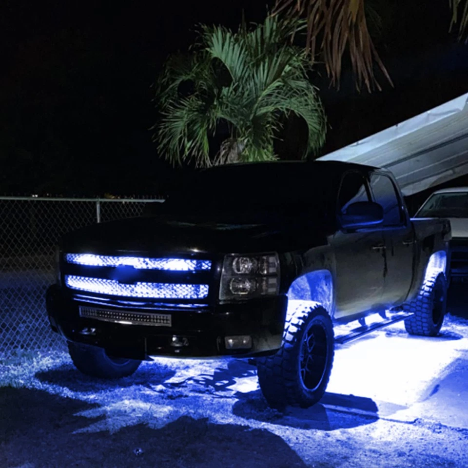 100X Blue LED Rock Lights Underbody Lamp For Car Jeep Offroad Truck ATV UTV Boat - Image 2 of 4