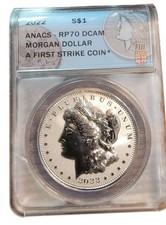2022 Fiji Morgan Dollar – RP70 DCAM ANACS – Reverse Proof Silver $1 First Strike