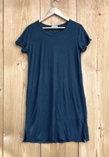 James Perse Blue Short Sleeve Double Layer Tee Shirt Dress Sz Medium