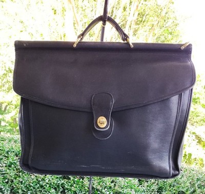 Coach LARGE Vintage 224 Beekman Black Leather Briefcase Made In