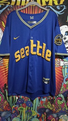 Esta es una camiseta de béisbol Cal Raleigh #29 de los Seattle Mariners de la...