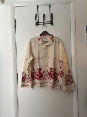 Bode Linen Popover Dragon Shirt L/XL