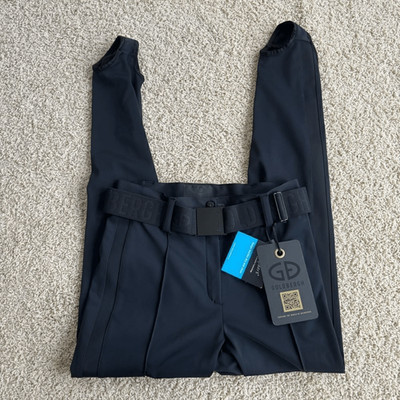 Goldbergh Vintage Belted Black Slim-leg Stirrup Ski Pants NWT US 10 Waterproof