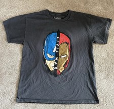 Marvel Captain America Civil War Iron Man Men's Grey Large Cotton Graphic Shirt