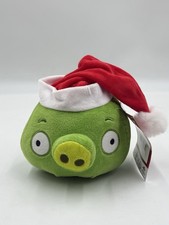 Angry Birds Green Pig Plush Christmas Santa Claus Hat Holiday Exclusive 5 NEW