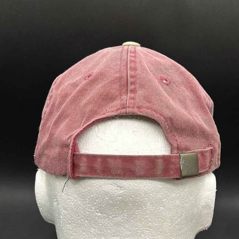 Sombrero de playa The Bait Barn Virginia descolorido granate y bronceado Adams con tirantes adulto usado Foto 4 de 4