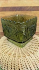 Vintage Anchor Hocking Square Glass Dish Bowl Grapes And Leavws