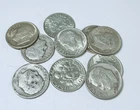 LOT OF  10 ROOSEVELT SILVER DIMES 90% SILVER ALL 1950's #6378