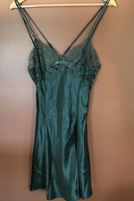 Vtg Victoria Secret Satin Slip Dress Beige Lace 90s Boudoir