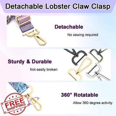 CooBigo Metal Purse Clips, 1 Inch, 4 Pack, Brass Lobster Clasps