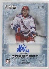 2014-15 ITG Heroes and Prospects Prospect Blue 14/50 Adam Mascherin #01 Auto 2d8