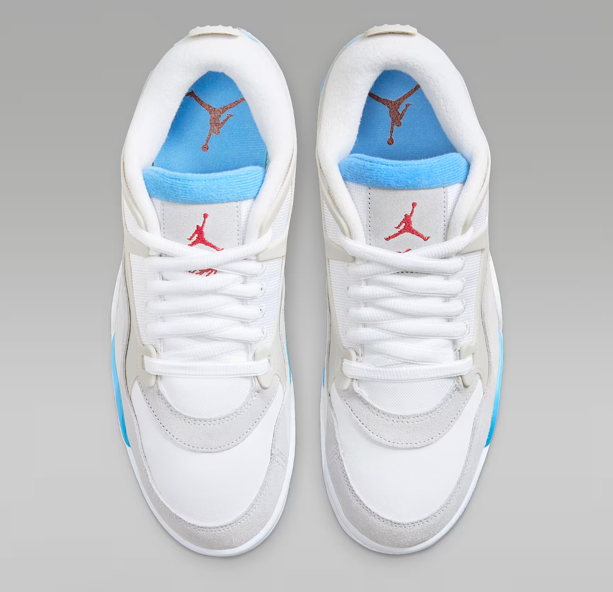 Air Jordan 4 RM Shoes White University Blue Neutral Grey Men's