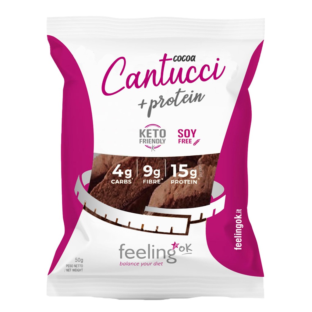 FEELING OK CANTUCCI + PROTEIN 50 GR Cacao