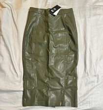 Ivy Park x Adidas Womens Green Faux Leather Skirt Size Small NWT