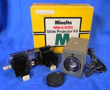Minolta "Mini-35II" Slide Projector Kit, P-Rokkor Lens 75mm, Autochanger, in Box