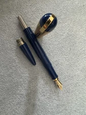 Revived Eversharp Skyline Fountain Pen - Gold Derby, Blue, 14k