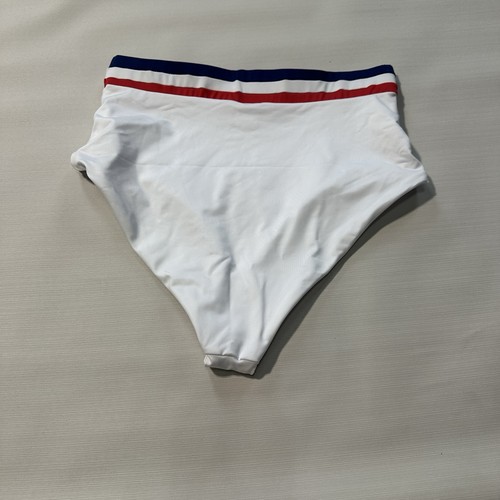 NWOT VENUS white with blue/red striped bikini bottoms Women's size 10 - Picture 4 of 4