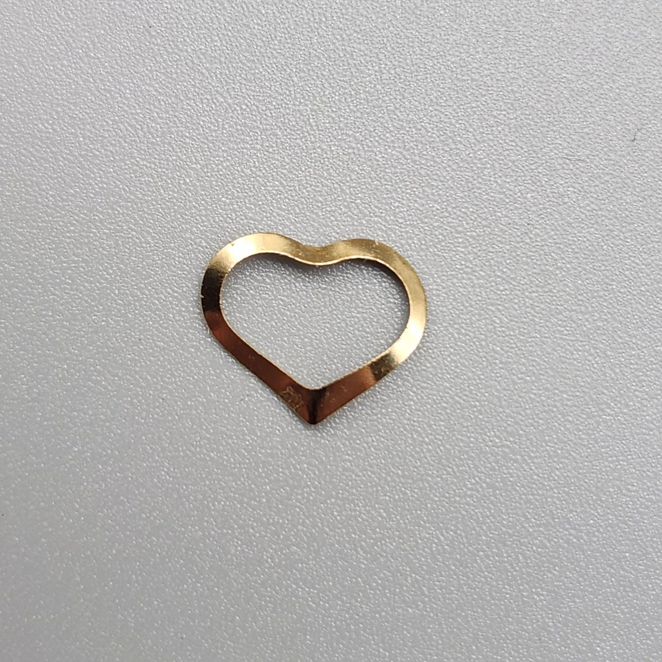14K Yellow Gold Heart Charm Floating Miniature Tiny 1/4" Minimalist Vintage 14Ct - Image 3 of 4