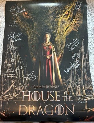 House Of The Dragon signiertes Poster (signiert von 12 Darstellern) mit Echtheitszertifikat für Milly A