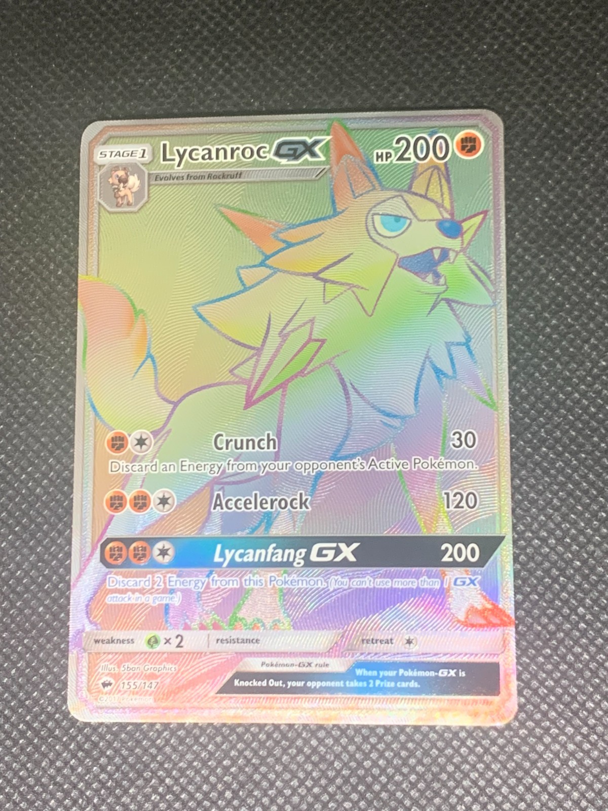 Lycanroc GX 155/147 - Burning Shadows Pokemon Card - NM