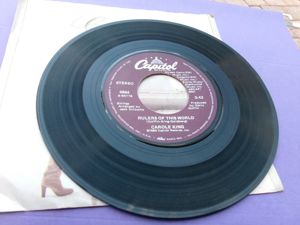 CAROLE KING- One Fine Day/Rulers of This World-Capitol-VG+ 45rpm +PS - Image 2 of 3