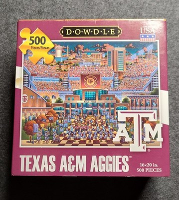 Jigsaw Puzzle Eric Dowdle Texas A&M Aggies 500 Piece Kyle Field Corps Folk Art