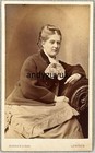 CDV SEATED LADY BY BARNES LONDON FASHION DRESS ANTIQUE PHOTO VICTORIAN