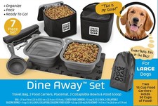 Mobile Dog Gear, Dine Away Dog Travel Bag for Medium and Large Dogs, Grey/Black