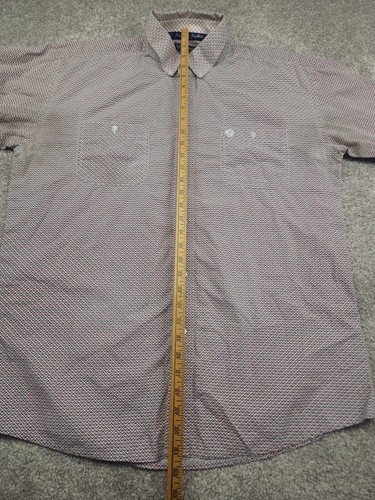 George Strait Button Up Hemd Herren XL weiß rot geometrisches Muster Western Cowboy  - Bild 14 von 18