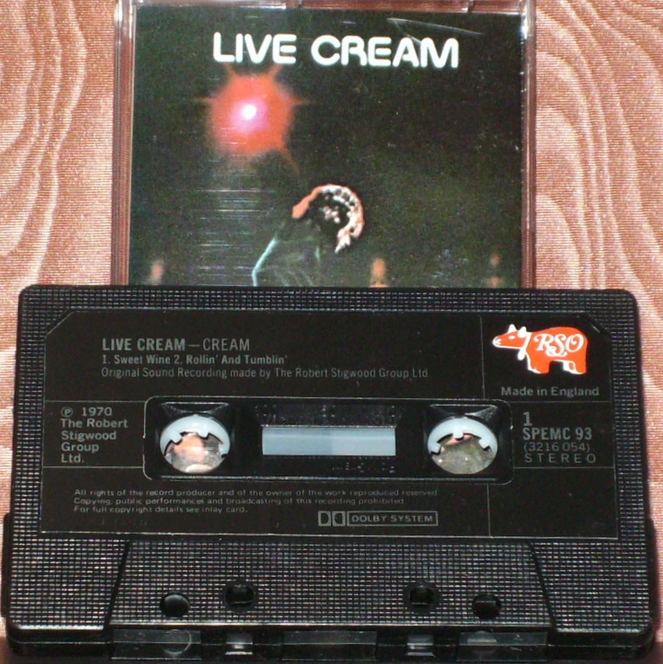 Cream Live Cream CASSETTE ALBUM Rock Blues Rock Hard Rock Psychedelic reissue - Image 2 of 4