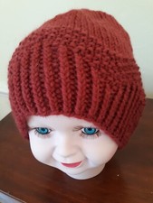 Hand knit winter hat for toddler