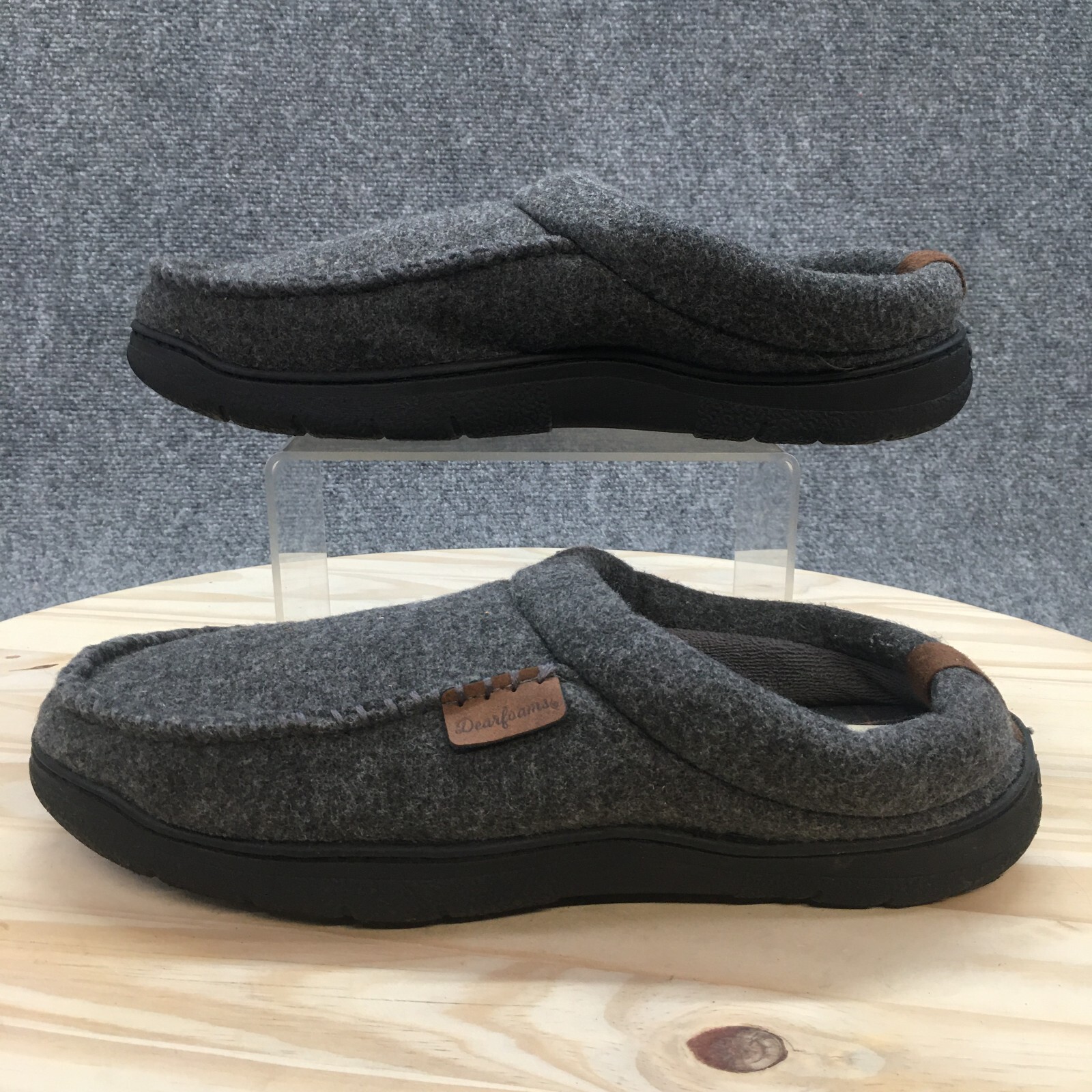 Dearfoams Slippers Womens 11-12 Clog Gray Slip On Casual Comfort Closed Toe Flat-image