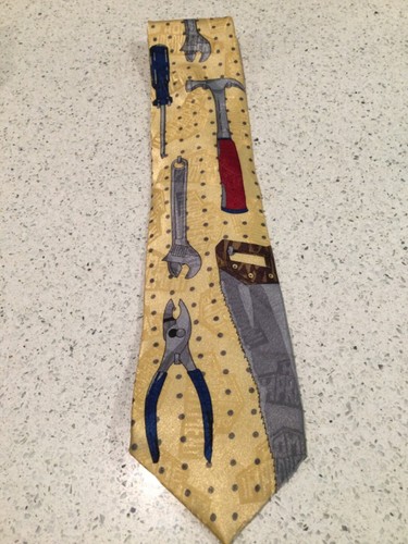 Home Improvement Tim's Garage Workshop Handyman Tools Neck Tie Polyester