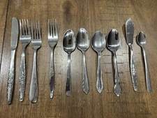 Mixed Lot Stainless Steel Flatware 10 Pcs Forks Spoons Knife Oneida USA Japan