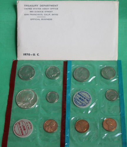 Juegos de monedas anuales 1970 de prueba y sin circular como nuevas de EE. UU. 15 monedas 40% mitad plata - Imagen 5 de 5