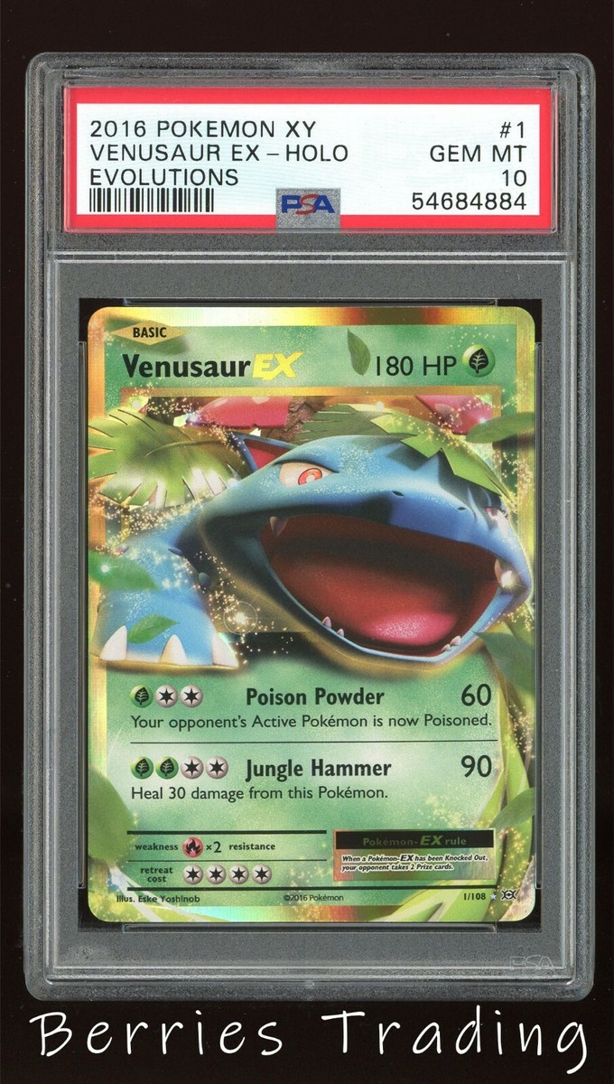 2016 Pokemon XY Venusaur Ex Holo PSA 10 Gem Mint Evolutions