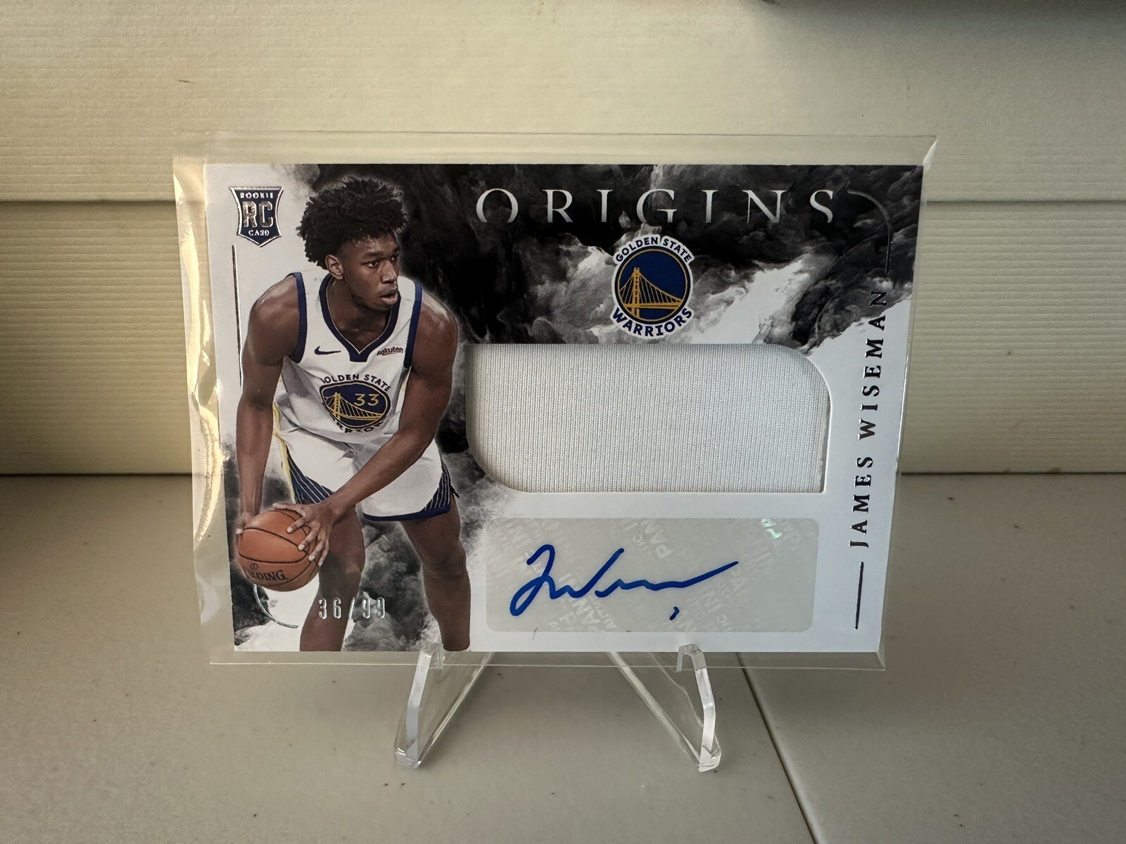 2020-21 Panini Origins James Wiseman RPA Rookie Patch Auto /99 GS Warriors RC