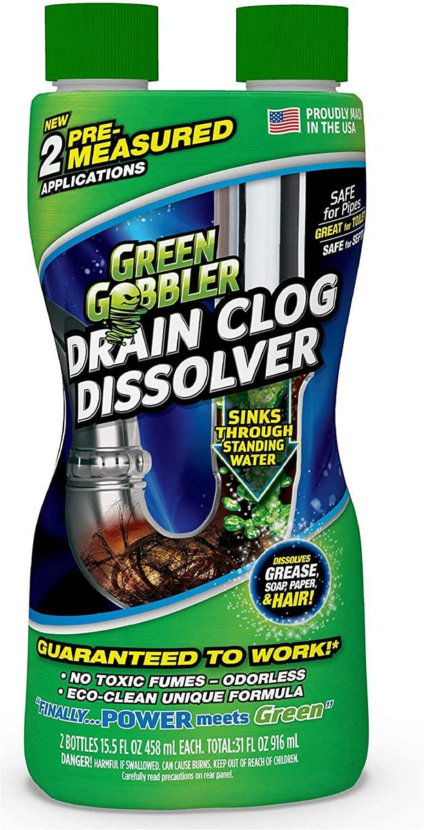 Green Gobbler Ultimate Main Drain Opener, Drain Cleaner Hair Clog Remover, Works On Main Lines, Sinks, Tubs, Toilets, Showers, Kitchen Sinks