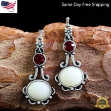 Fashion 925 Silver Plated Dangle Drop Earrings Hook Women Turquoise Jewelry Gift