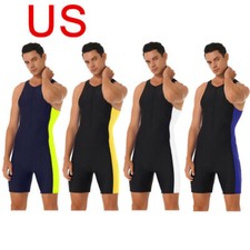 Men's Bodysuit One Piece Swimwear Swimsuit Rash Guard Leotard Bathing Surfing