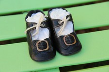 Leather shoes for antique doll Kestner Jumeau Bru Jne DEP 3 3/8" 83mm  161