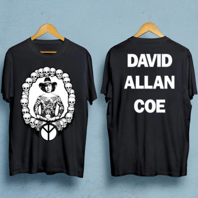 HOT NEW David Allan Coe 2 sides black T-shirt Unisex All sizes XY770