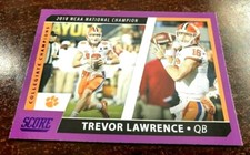 TREVOR LAWRENCE 2021 Score COLLEGIATE CHAMPIONS PURPLE Rookie RC #CC10 