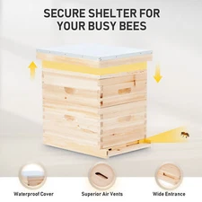 Langstroth Beehive Bee House 2/3/4/5 Box Kit & Honey Manual Electric Extractor