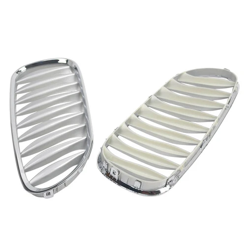 For BMW Z4 E85 E86 2003-2008 2-Door 2Pcs Chrome Front Bumper Kidney Grilles ABS - Picture 3 of 7