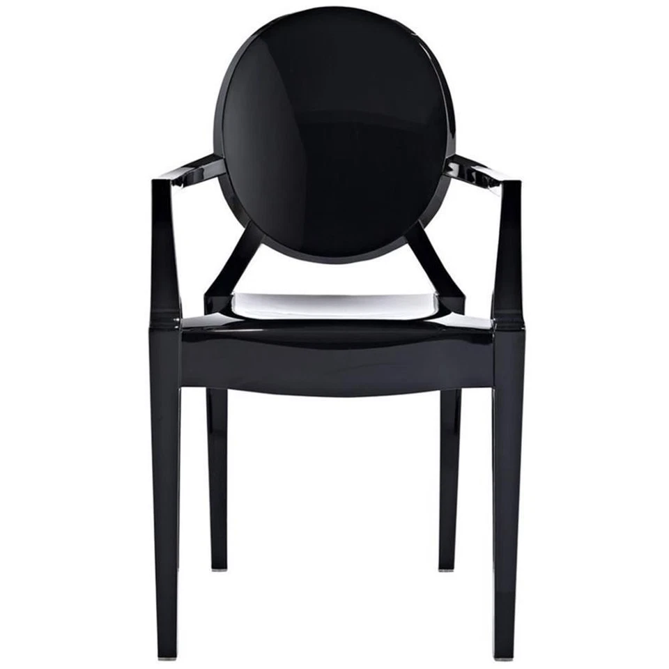 Modway Casper 18.5" Modern Plastic Dining Armchair in Black Finish - Image 3 of 4