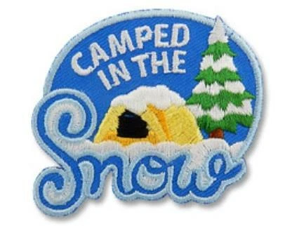 Girl Boy Cub CAMPED IN THE SNOW Patches Badges SCOUTS GUIDE Camping Out Winter